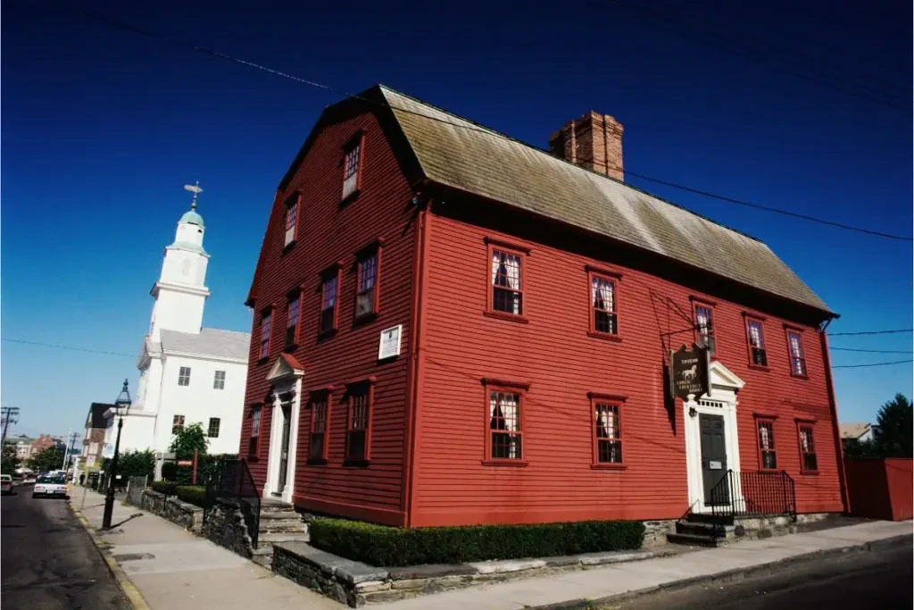 Historic White Horse Tavern in Newport, RI, America's oldest tavern, inviting visitors to explore significant historical sites in Newport.
