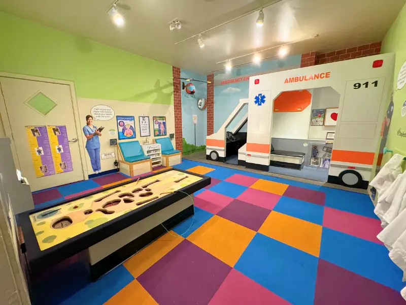 Doctor's office play area at Bucks County Children's Museum