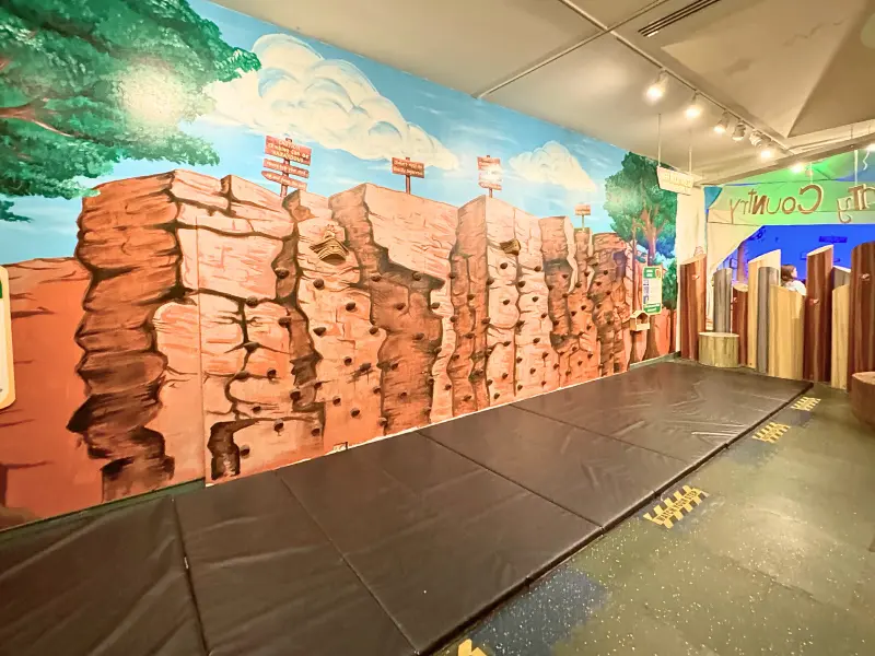 Indoor rock climbing wall at Bucks County Children's Museum