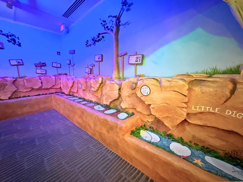 Fossil digging exhibit at Bucks County Children's Museum