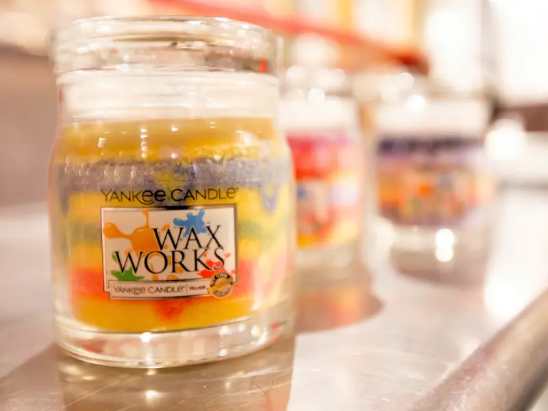 Custom layered candle from Yankee Candle Village in Deerfield MA.