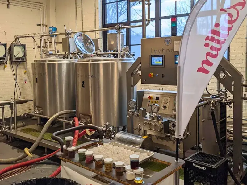 Ice Cream making equipment at Millie's Ice Cream Works Factory in PA.