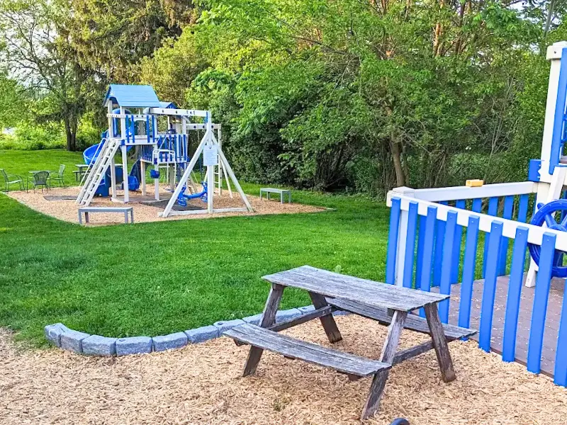 Outdoor play area at Speckled Hen Coffee in Strasburg PA.
