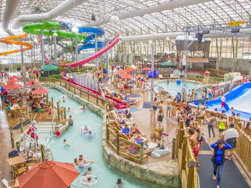 Jay Peak Pump House indoor waterpark with slides, lazy river, and family activities