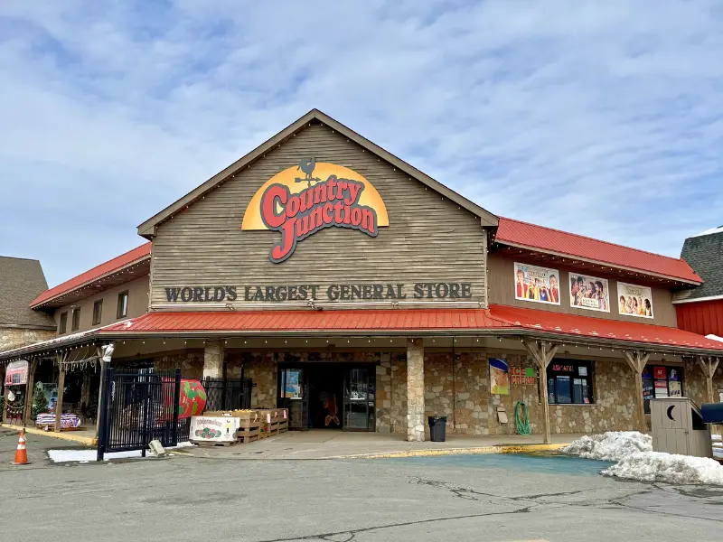 Exterior of Country Junction World’s Largest General Store in Lehighton Pennsylvania, a free walk-through family attraction