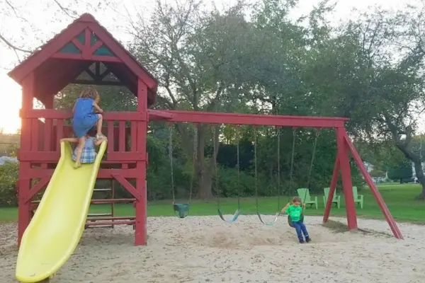 Playground at Eskimo King Ice Cream in Swansea, one of the popular restaurants with playgrounds in massachusetts